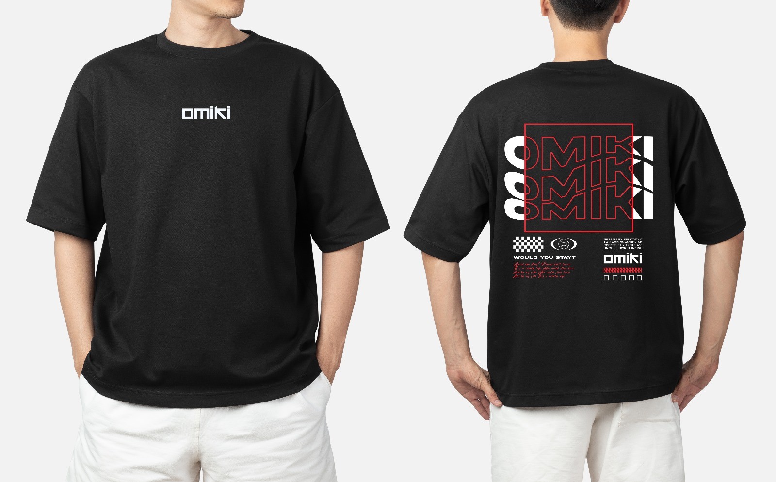 ?Black Oversized Tee - Would You Stay - merchadvice