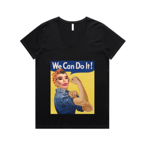 חולצת נשים שחורה- WE CAN DO IT!